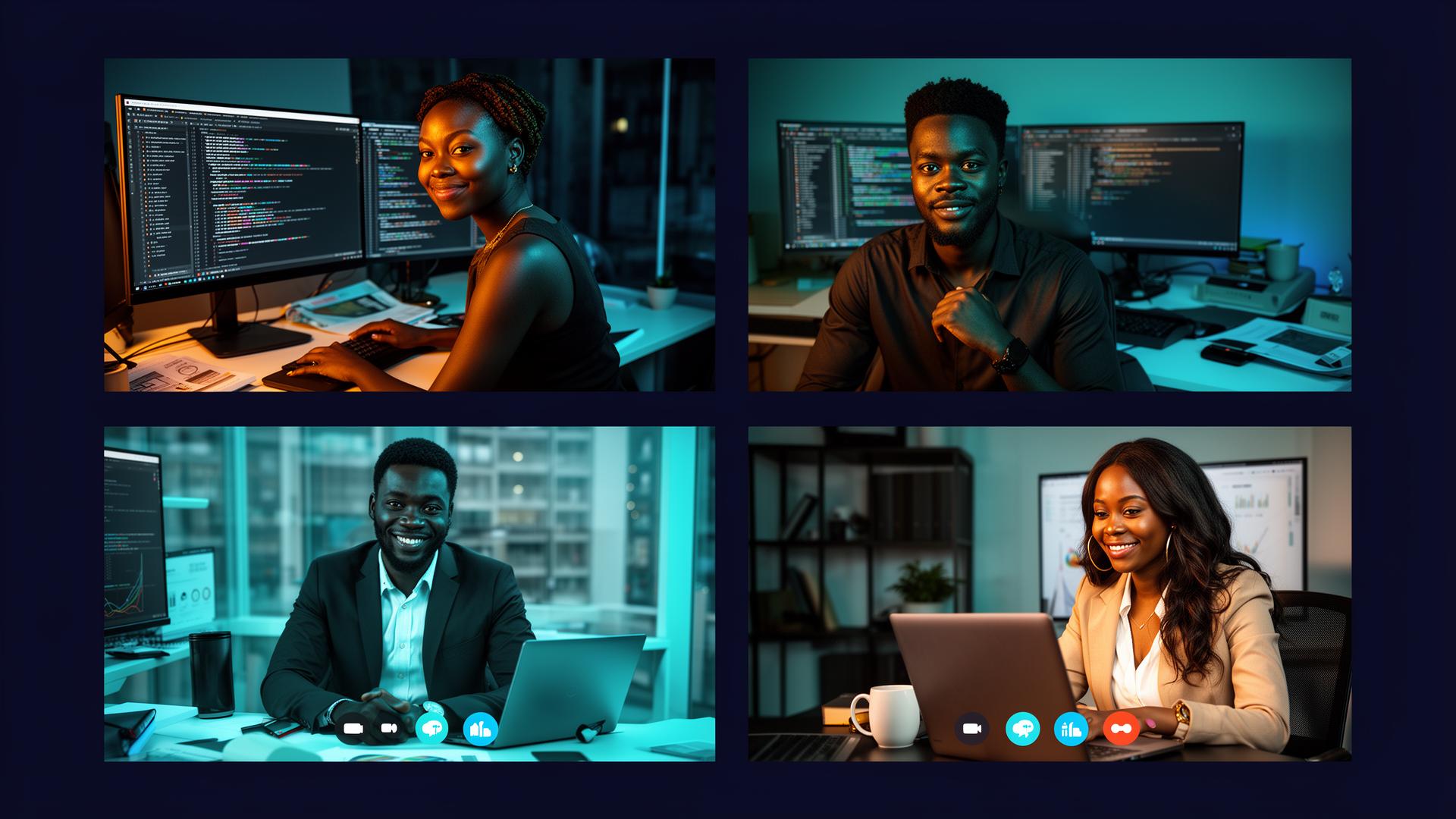 Global remote workforce network across Africa